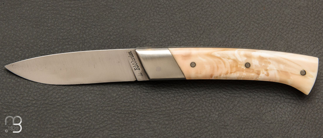    Couteau   "  Rhôdanien  " pliant de poche phacochère par Laurent Gaillard