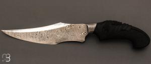   Couteau  "  Crom XXL Samouraï "damas custom fixe de Samuel Lurquin