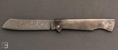  Couteau " Basic Higo " slipjoint custom par Anthony Brochier - Damas