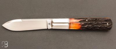    Couteau " Grand Barlow " de Ken Steigerwalt - Amber Stag et RWL34