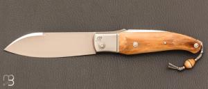 Couteau  " Bohmien " par Tony Ruot - Ivoire de mammouth et lame en RWL34