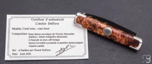    Couteau " Canif Mini " custom de Florent Dall'ava - érable sycomore et lame damas de Nicolas Mestrallet