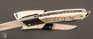 Coffret collection de 3 couteaux "  le Thiers® Scrimshaw " par Fontenille-Pataud