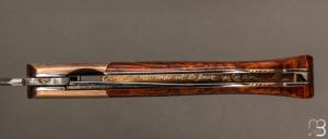   Couteau " 1515 " collection "1900" par Manu Laplace - Bois de fer/Mokume et Damas