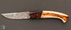   Couteau 1515 collection "Africa" par Manu Laplace - Bois de fer/Phacochère et lame damas