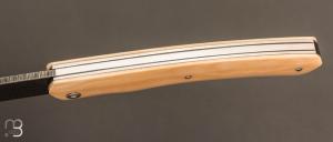    Couteau  " 1820 Berthier " par Anthony Brochier - Damas Mosaïque et ivoire de mammouth