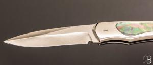    Couteau " 1820 Berthier " interframe par Charles Bennica - Nacre noire et Damas