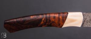   Couteau  " 1820 " par Nicolas Mestrallet - Atelier du couteau de Vaunaveys - Damas mosaïque et bois de fer