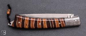    Couteau " Armen " custom par Erwan Pincemin - Molaire de mammouth /mitres damas de Philippe Ricard