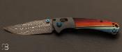 Couteau BENCHMADE Mini Crooked River - Gold Class - Chad Nichols Damascus