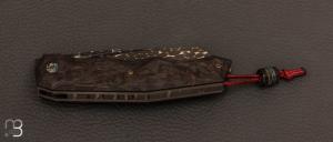 Couteau " Barracuda "  custom par Philippe Ricard - Fatcarbon et lame damas