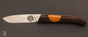 Couteau " Belief " custom par Pascale Sabat - Palmier stabilis et RWL-34