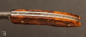 Couteau par Alain & Joris Chomilier - Bois de fer debout d'Arizona et damas Mike Norris 