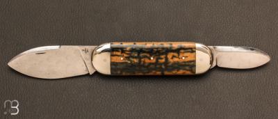 Couteau " Bouledogue 2 lames  " custom par Alex Dubois - Coutellerie Nuage
