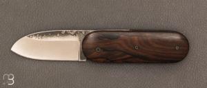 Couteau " Bouledogue " ziricote et lame en XC100 de Julien Maria
