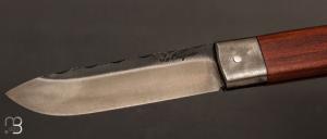  Couteau " Le Bugiste " prunier par Frédéric Maschio - Lame guillochée