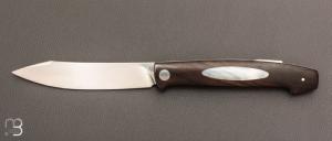  Couteau " Burpee XL" lock back custom par Frédéric Collin - Grenadille et lame en RWL34