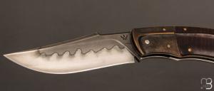 Couteau " Buzzard " pliant custom par Nicolas Weber - Red gidgee