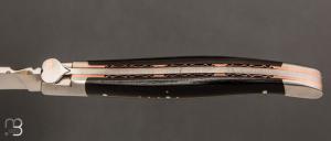  Couteau " Cœur" Laguiole en Aubrac 12 cm - Ebène
