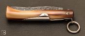Couteau de poche Chasseur 10 cm corne blonde et lame damas par J. Mongin