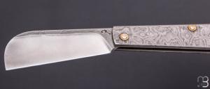   Couteau " Colonial " custom de poche par Gilles Reverdy - XC100 et plaquettes damas