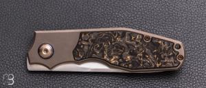    Couteau " Creed " custom framelock par Thierry Savidan - Titane et Fatcarbon