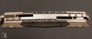 Couteau   "  Double lame " custom par Romain Lopez - Titane / Carbone et RWL-34