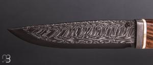     Couteau Droit par Jean Paul Sire - Noyer et Damas multi-barreaux