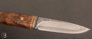  Couteau Droit forgé main par Jean Paul Sire - Noyer et lame acier C130