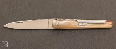 Couteau de poche Facette 10 cm corne blonde par J. Mongin