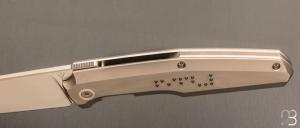    Couteau  " FiF20 Braille " custom par Philippe Jourget - Titane et CPM-154CM