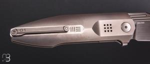  Couteau " Flight Line WE23089-3 - 024/210 " WE KNIFE - Polished Bead Blasted Titanium et Böhler M390
