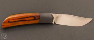 Couteau " Foxy " custom par Maxime Belzunce - Amber Stag et RWL34