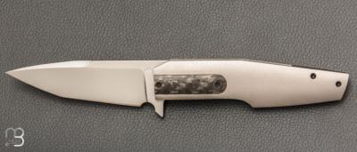   Couteau " Frame lock " custom par Samuel Jugieau - Titane/Carbone et lame en RWL34