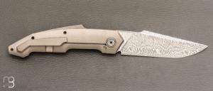  Couteau " Frame-lock " custom par Romain Lopez - Titane et Damasteel