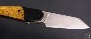    Couteau " Front-flipper custom " par Fabio Pitton - Loupe d'érable stabilisée et lame en M390