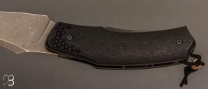  Couteau  " Front-flipper custom " par Fabrice Delbart - Hêtre noir stabilisé et lame en RWL34