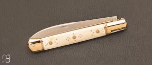    Couteau de poche " Issoire " par Adrien Vautrin - Ivoire de phacochère