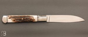   Couteau " Issoire " custom de Jérôme Bellon - Bois de cerf et RWL34