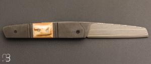   Couteau " K-Ravage " custom de Michel Grini - Zirco/Mammouth et lame Suminagashi SGPS