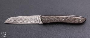   Couteau " L08 " par Perceval - Lame damas et fibre de carbone