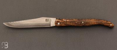 Couteau " Laguiole 12 cm " par Rozelier Fabien- Ty Coutelier - Mammouth et lame Suminagashi