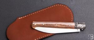    Couteau " Laguiole Droit " custom de Jérôme Bellon - Mammouth et lame en RWL34