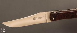 Couteau " Laguiole Grand Air 14,5 cm" par Rozelier Fabien - Ty Coutelier - Loupe de Bois de fer