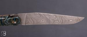  Couteau Laguiole custom par Stéphane Rambaud - Molaire de mammouth et damas