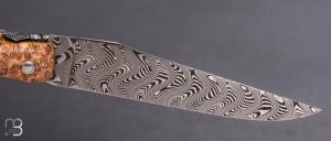    Couteau Laguiole en Aubrac 12 cm manche en Loupe d'amboine et damas de Markus Balbach
