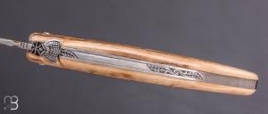   Couteau Laguiole en Aubrac 12 cm manche en ivoire de mammouth