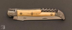  Couteau  "  Laguiole 3 pièces "  ivoire de mammouth et RWL-34 de Robert Beillonnet
