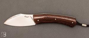  Couteau  "  Lardon  " custom par Frédéric Augé - Micarta burlap US et RWL-34