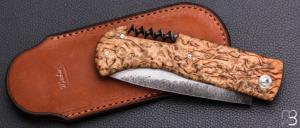  Couteau de poche Le Bugiste Bouleau Cran Forcé avec Tire-bouchon de Frédéric Maschio